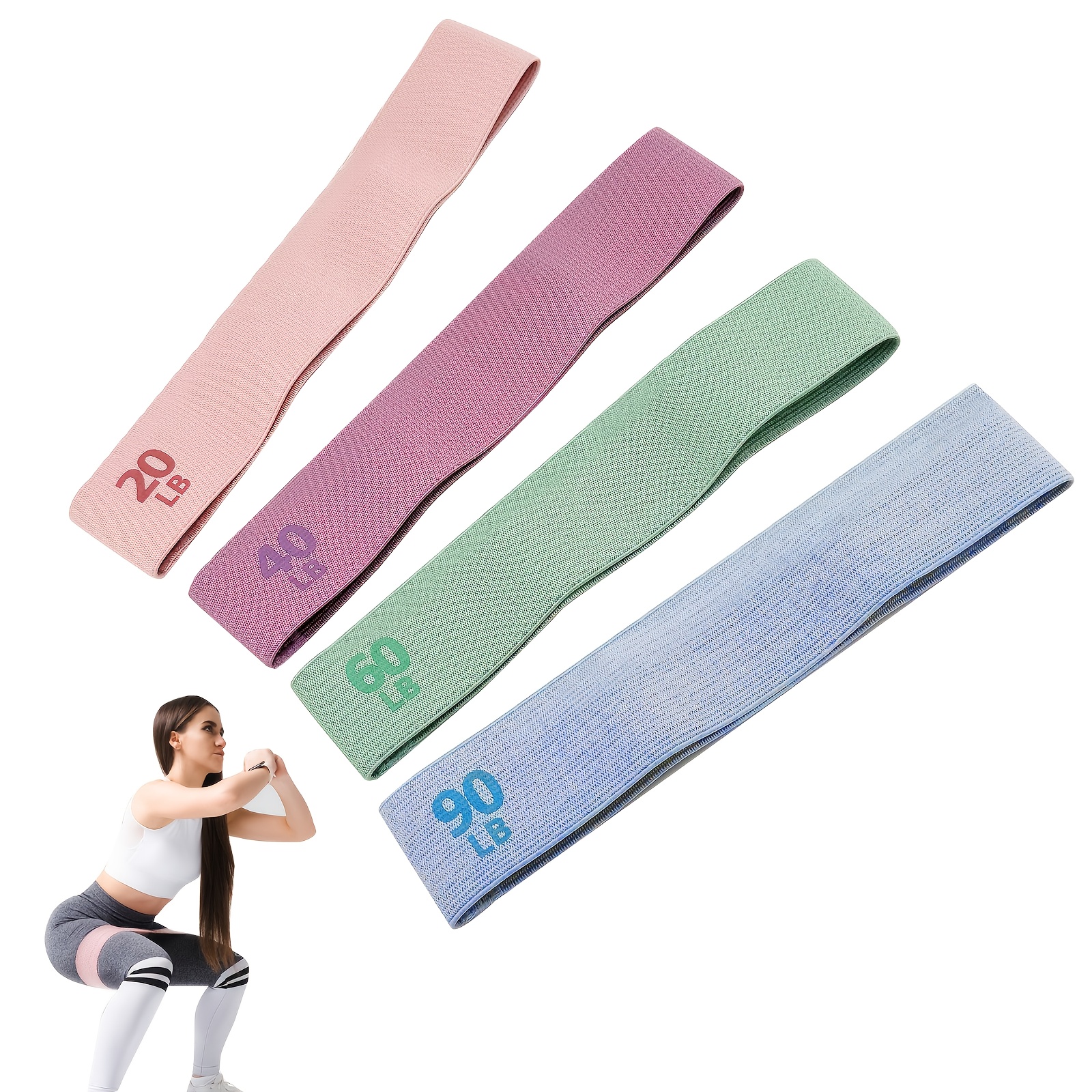 Pilates Yoga Kit - 1Pc/4Pcs Fitness Resistance Bands with Weights,