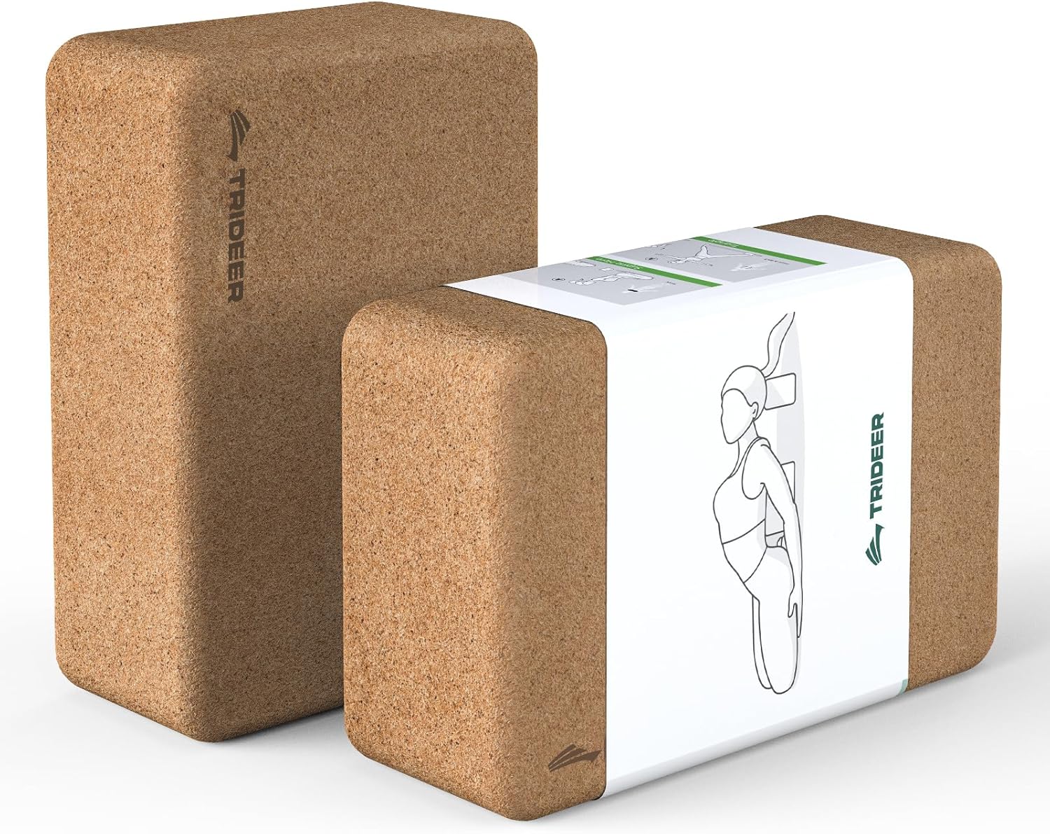 Pilates Yoga Block - Natural Cork Yoga Blocks 2 Pack,
