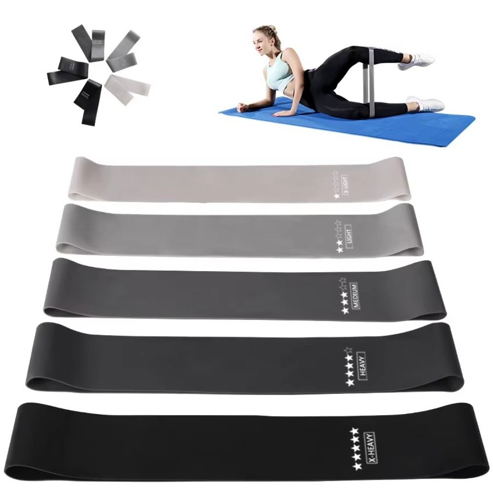 Pilates Yoga Bar - 5Pcs TPE Fitness Resistance Bands Stretching
