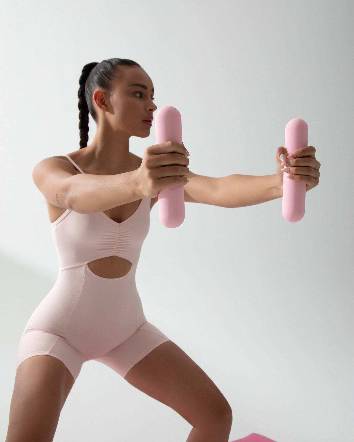 Pilates Yoga Bar - Dumbbell Weight Bars Non-Slip Silicone Women