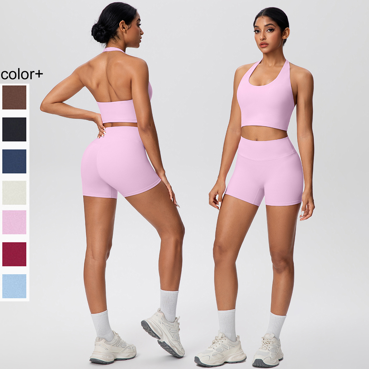 Pilates Yoga Kit - 2picese Women Yoga Suit Solid Color