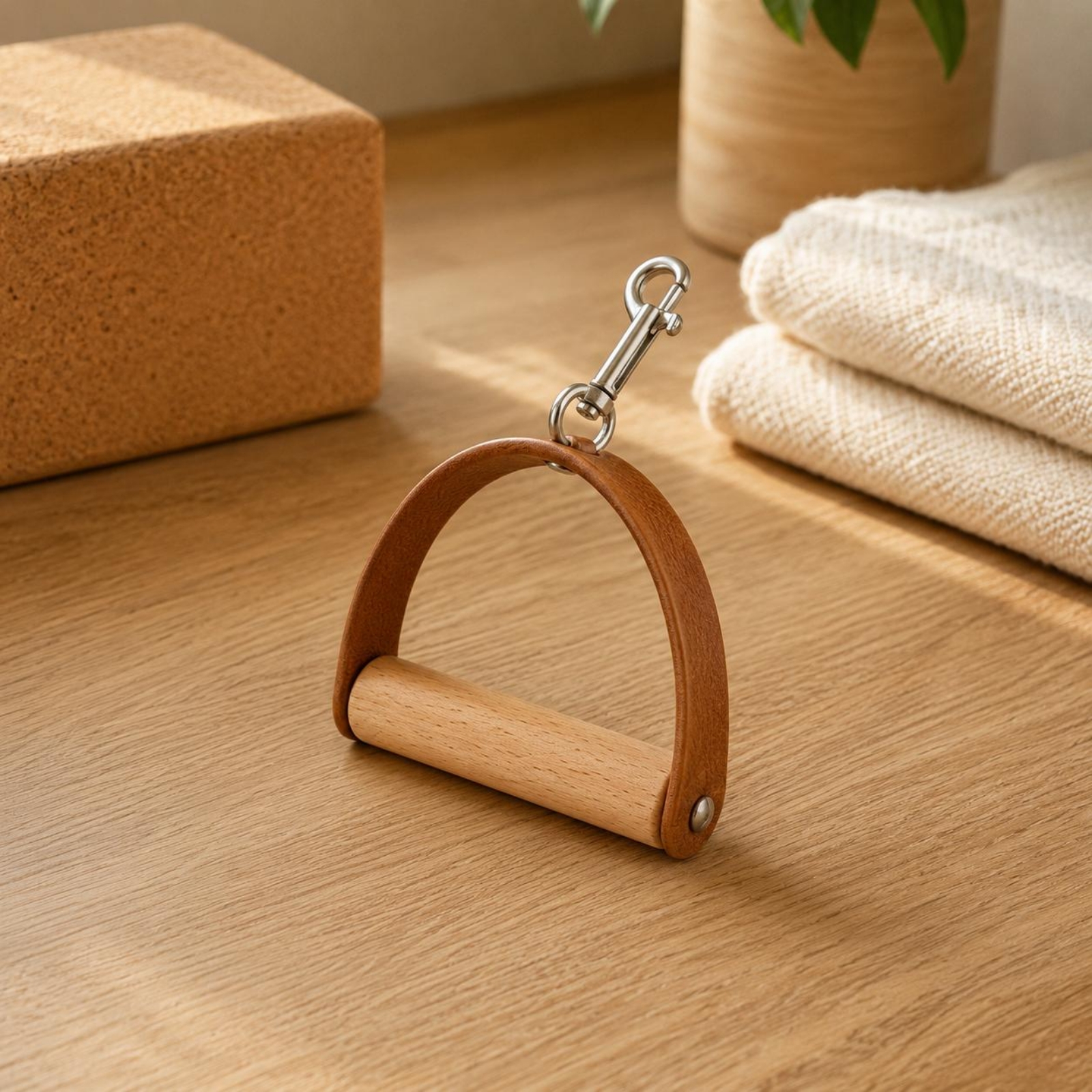 2 Pieces Leather Wood Handles  – Pilates & Yoga Wohlfühlen Forchheim recenzja i cena