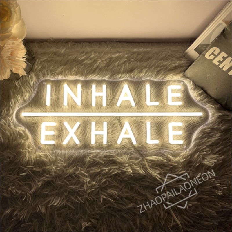 Inhale and Exhale Neon Sign Li – Pilates Yoga House recenzja i cena