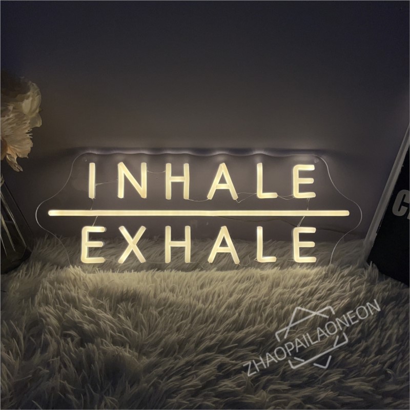 Inhale and Exhale Neon Sign Li – Pilates Yoga House recenzja i cena