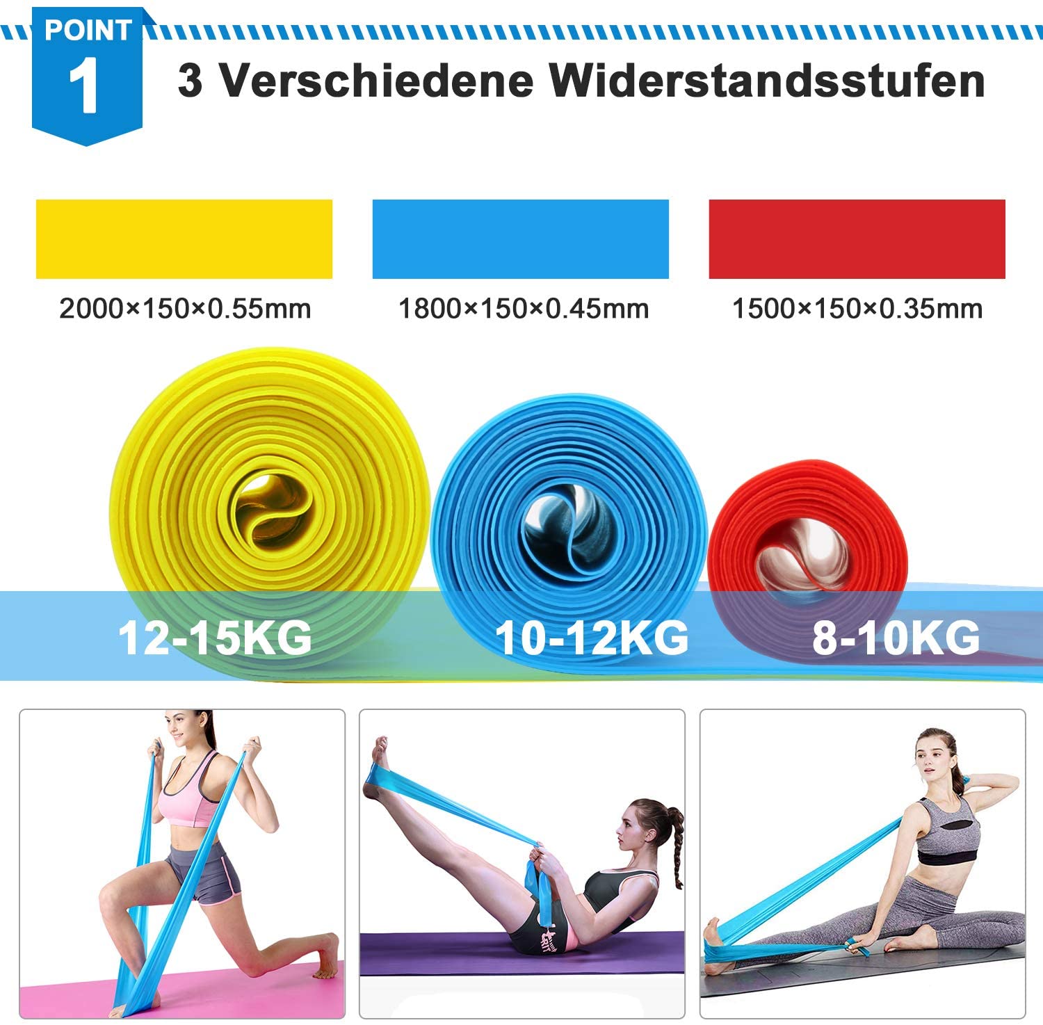 Elastic Fitness Bands 3Pcs Res – Pilates Yoga Bar recenzja i cena