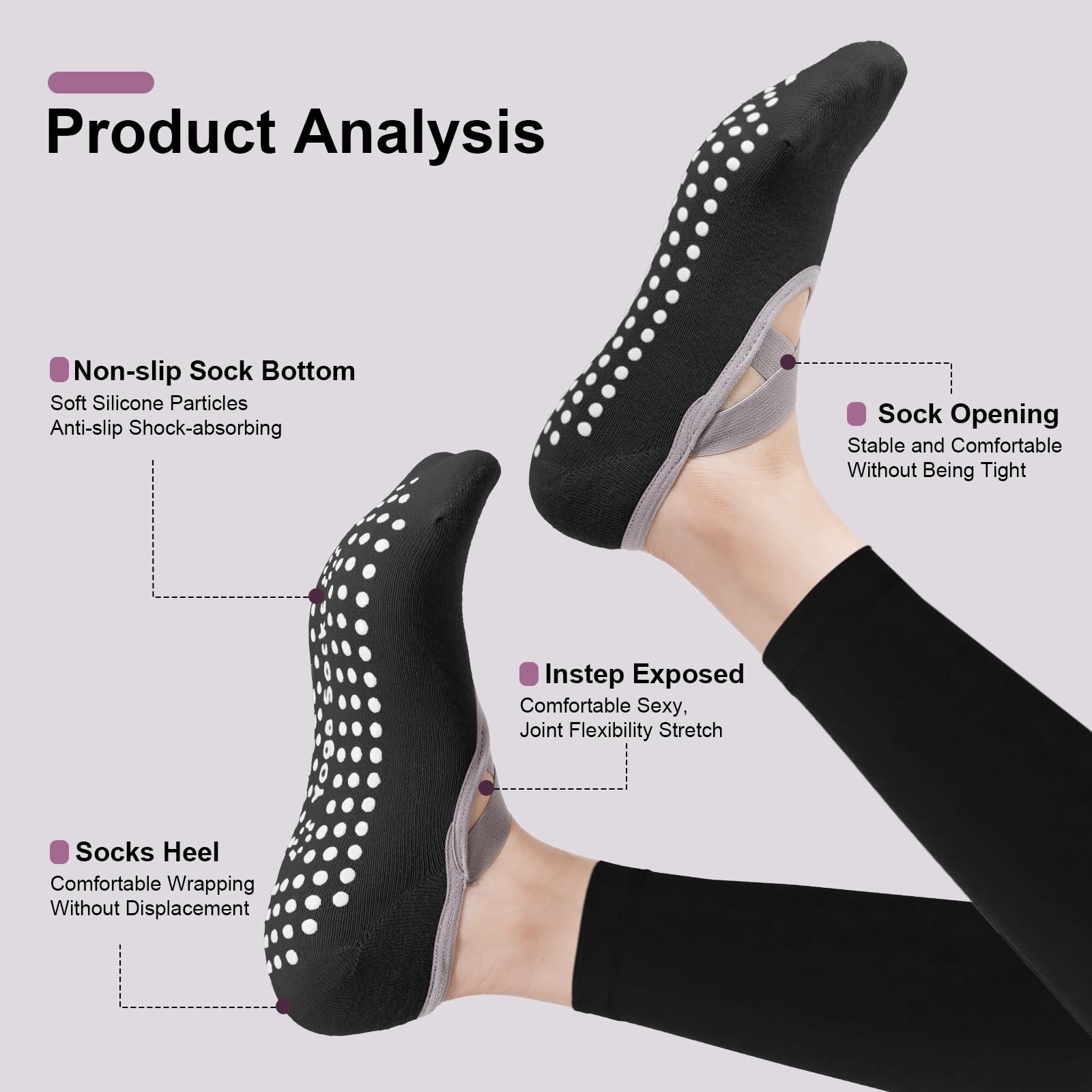 4-pack women's Pilates socks,  – Pilates Yoga Kit recenzja i cena
